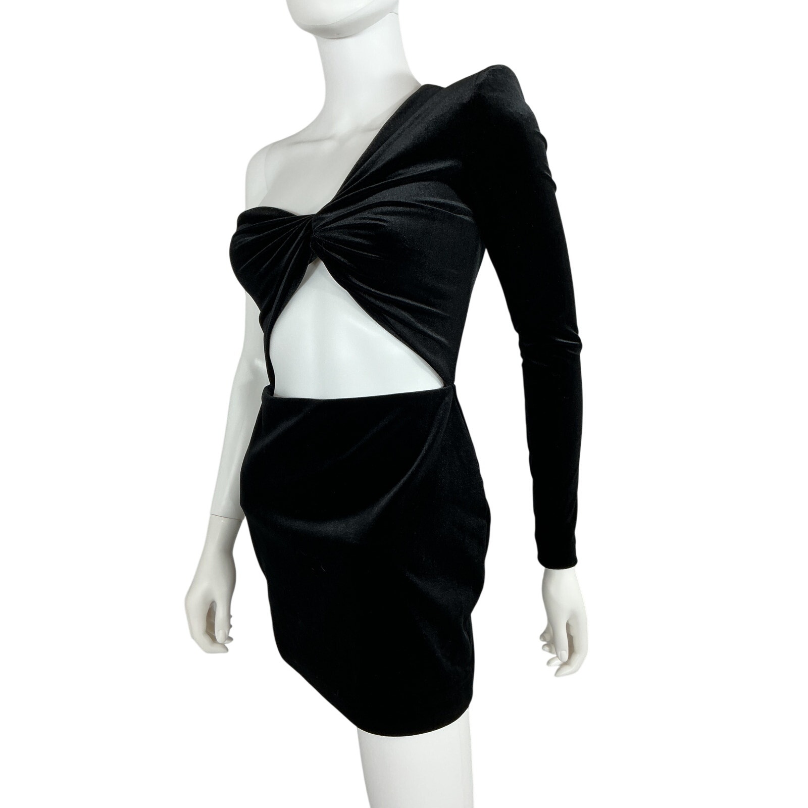Alex Perry Velvet Black Greer Mini Dress Size 4 Us / Uk 8 Nwt — image 3 of 6